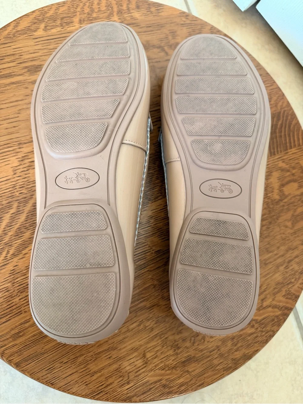 Coach Women's Patent Penny Loafers in Blush Beige